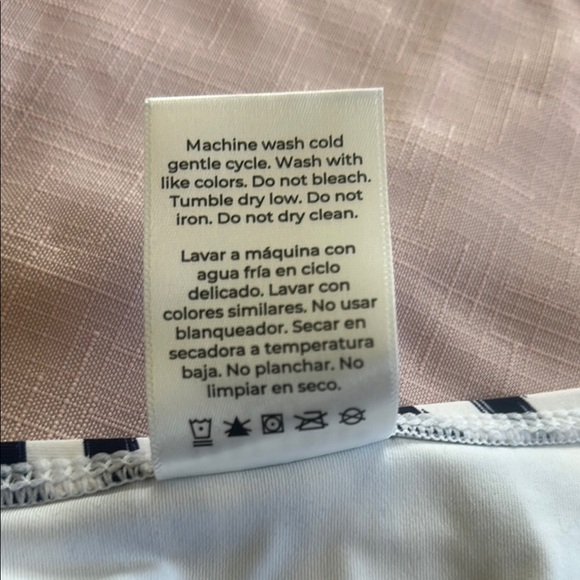 Anne Cole Dark blue and White Patterned Swim Bra - Picture 7 of 15